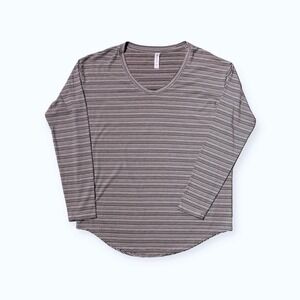 Athleta Cloudlight Stratus Black Ivory Stripe Long Sleeve